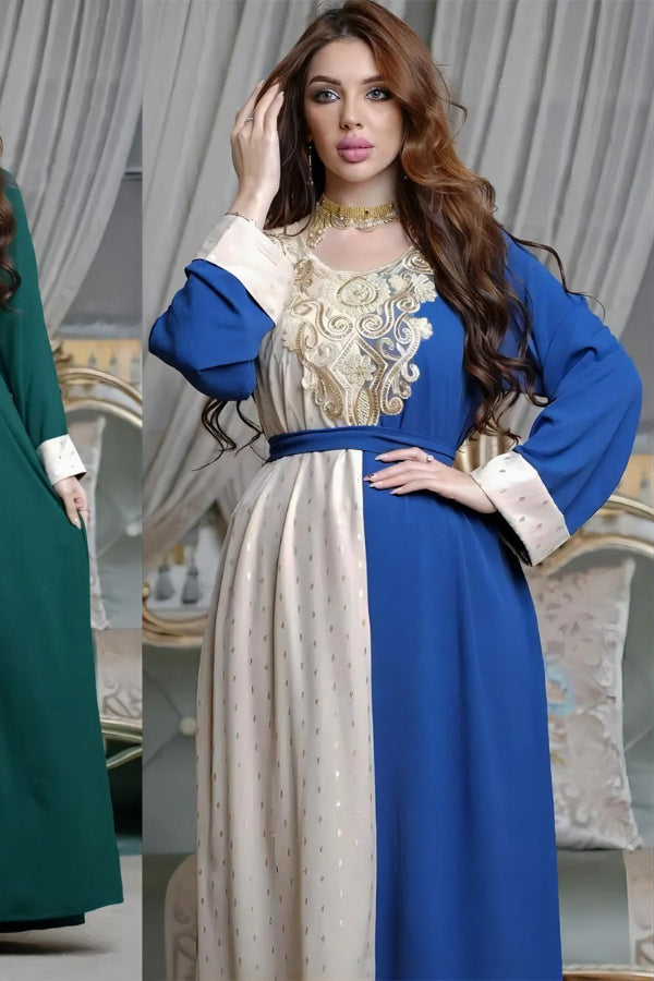Embroidered Applique Waist Abaya