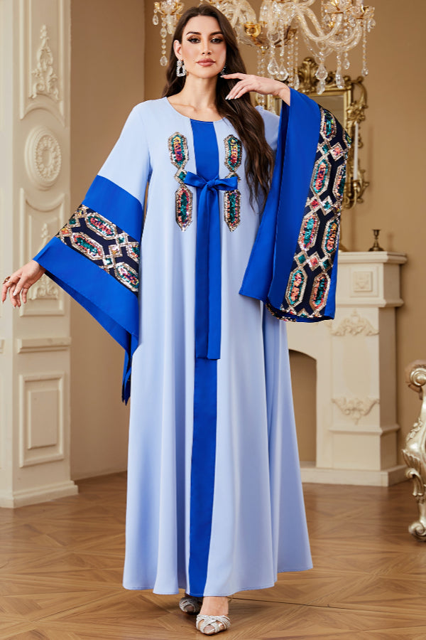 Sequin Embroidered Maxi Dress