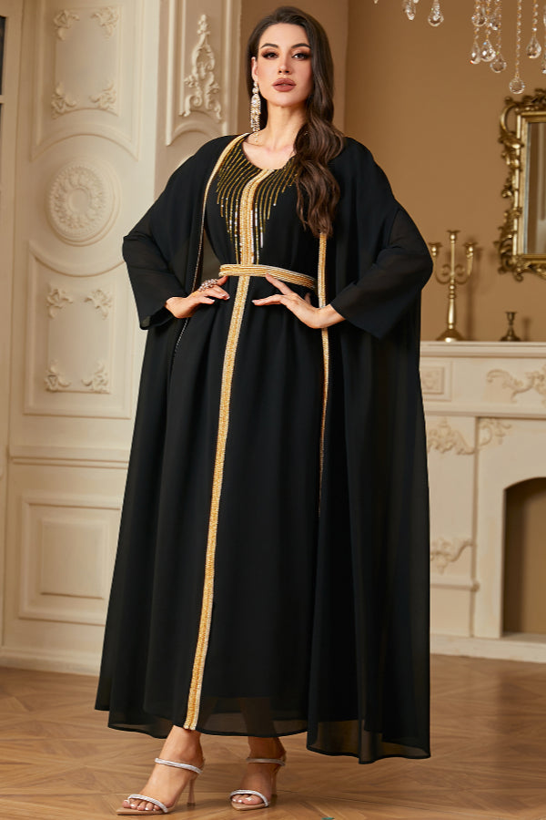 Sequin Chiffon Two-Piece Dress