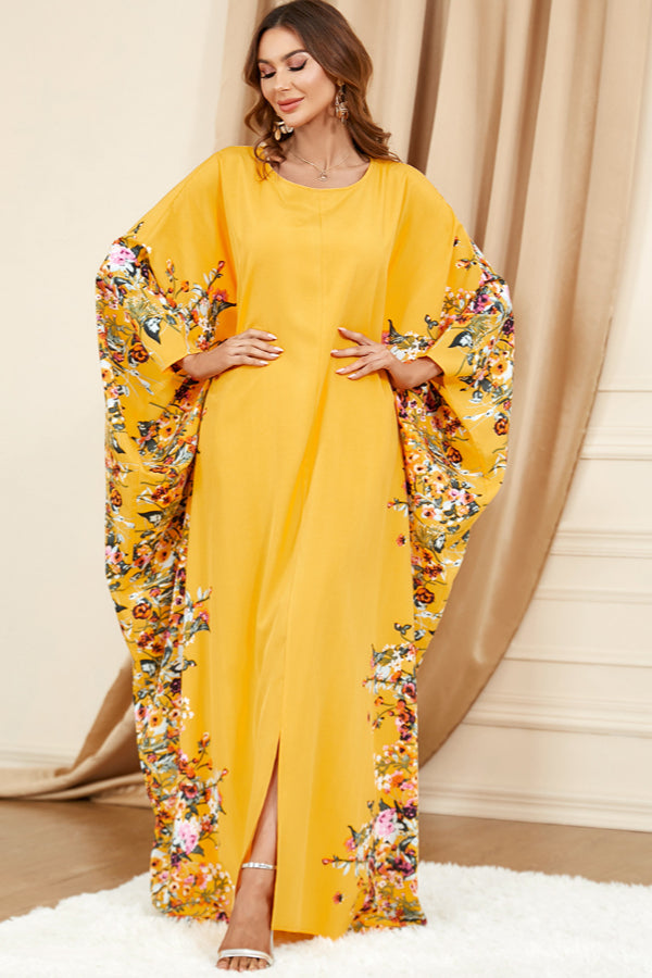 Printed Batwing Maxi Dress