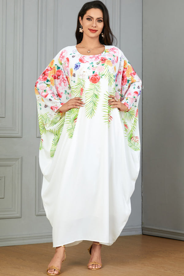 Ethnic Print Abaya Dress