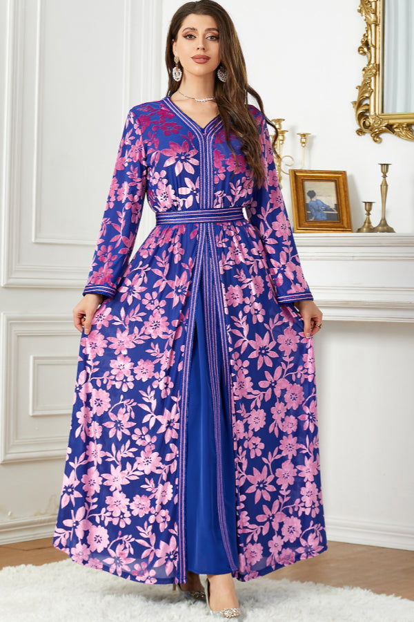 Velvet Printed Two-Piece Dress