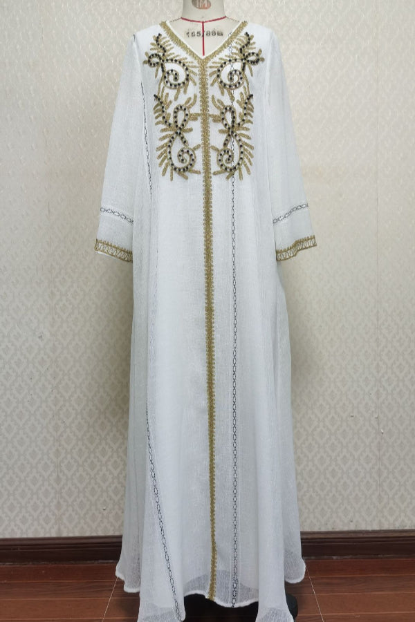 Embroidered Beaded Maxi Abaya