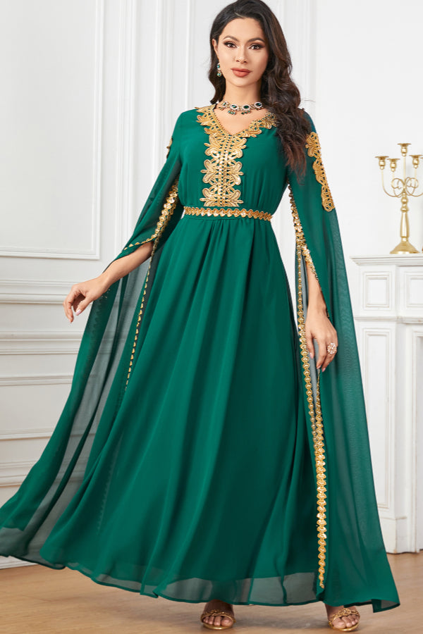 Extra-Long Sleeve Patchwork Abaya