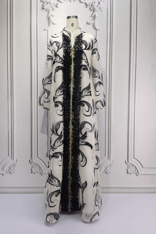 Elegant Long Sleeve Embroidered Abaya