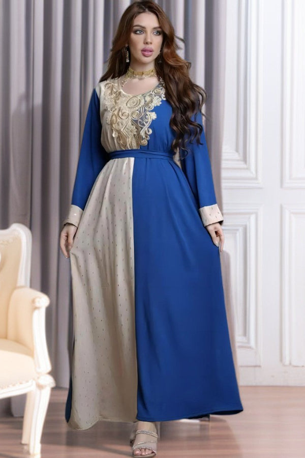 Embroidered Applique Waist Abaya