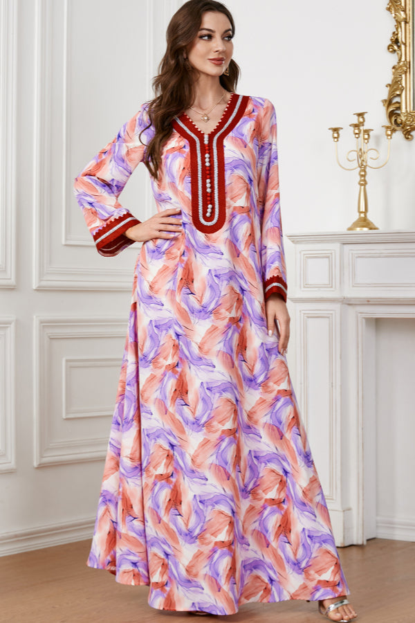 Terry Cloth Embroidered Abaya