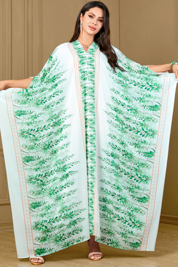 Floral Batwing Loose Abaya