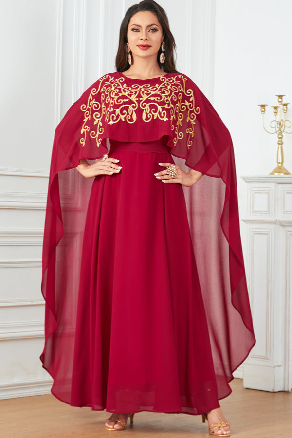 Sleeveless Embroidered Evening Dress