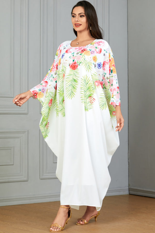 Ethnic Print Abaya Dress