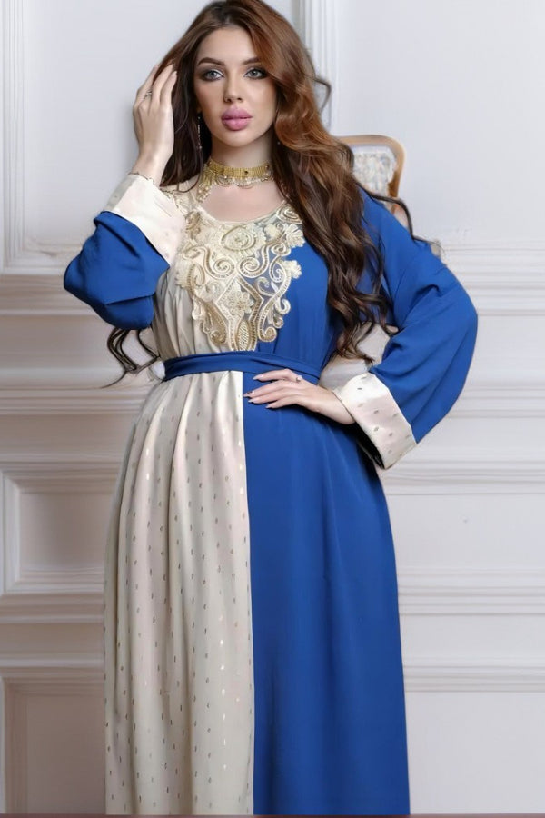 Embroidered Applique Waist Abaya