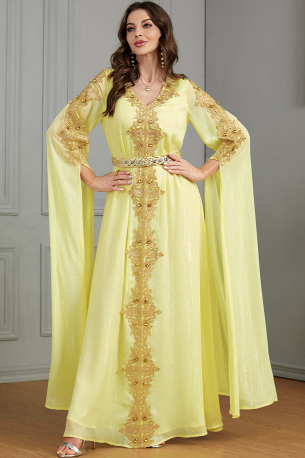 Extra-Long Sleeve Patchwork Abaya