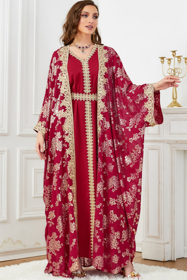 Two-Piece Cardigan Abaya Dress