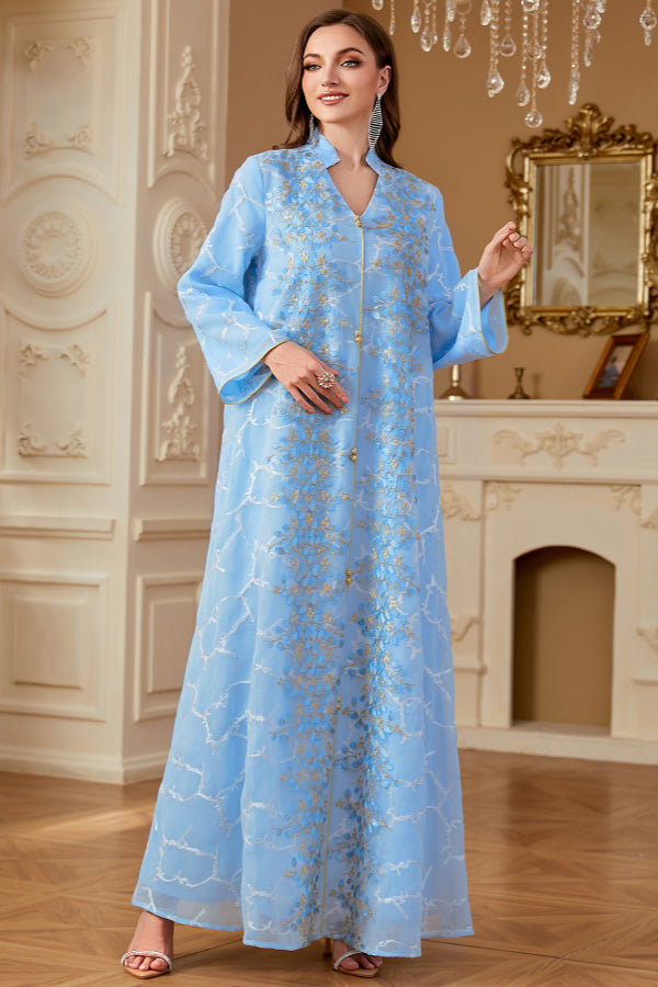 Long Sleeve Embroidered Abaya