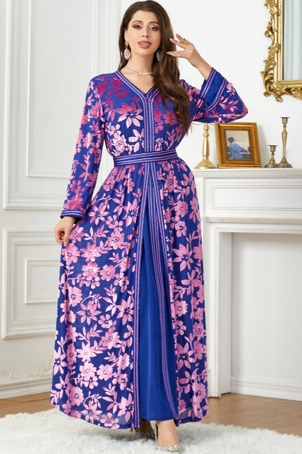 Velvet Printed Two-Piece Dress