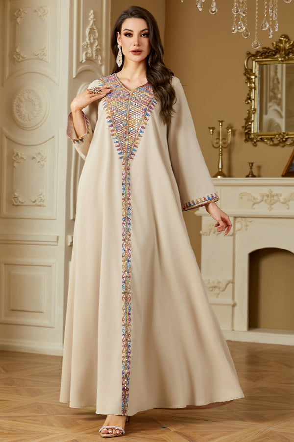 Sequin Embroidered Abaya Dress