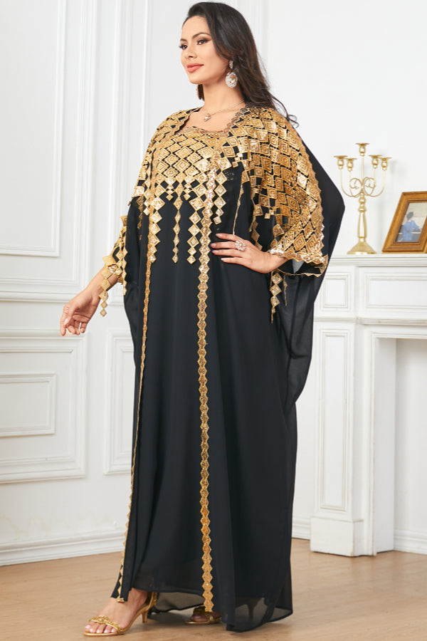 Metallic Two-Piece Maxi Dress