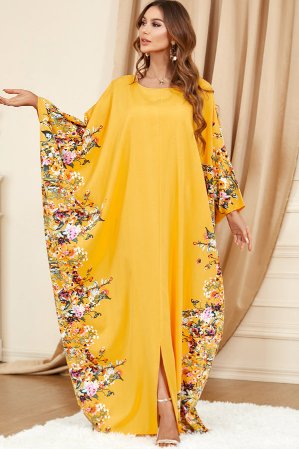 Printed Batwing Maxi Dress