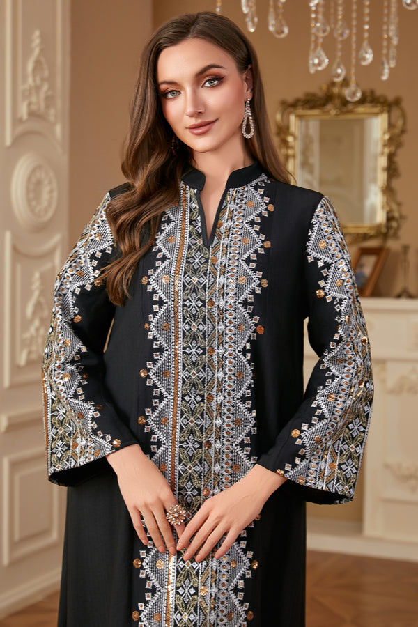 Luxury Embroidered Abaya Dress