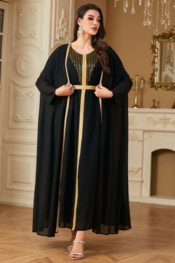 Sequin Chiffon Two-Piece Dress