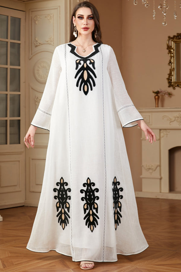 Long Sleeve Embroidered Abaya