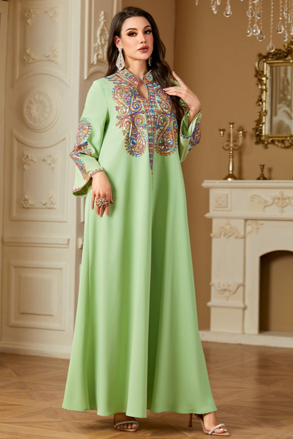 Sequin Embroidered Abaya Gown