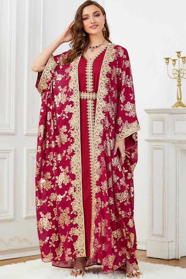 Two-Piece Cardigan Abaya Dress