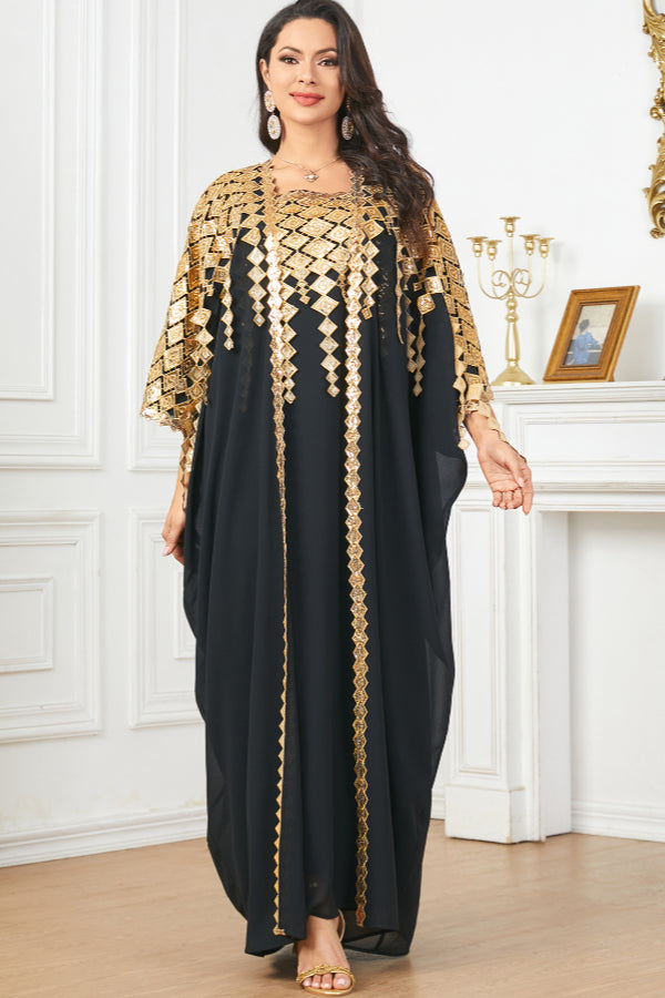 Metallic Two-Piece Maxi Dress