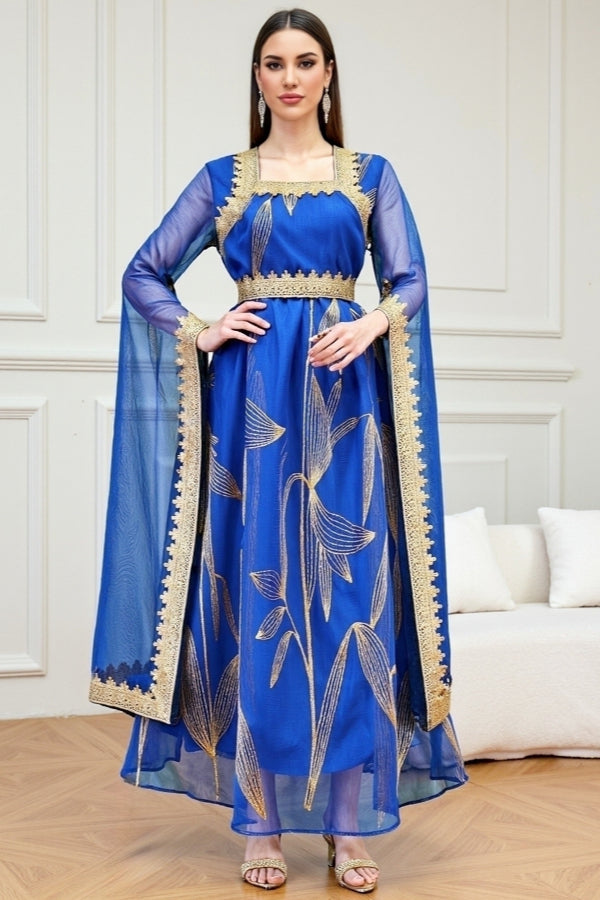 Casual Embroidered Abaya Dress