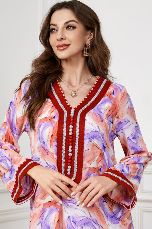 Terry Cloth Embroidered Abaya