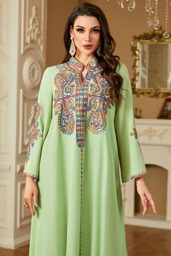 Sequin Embroidered Abaya Gown