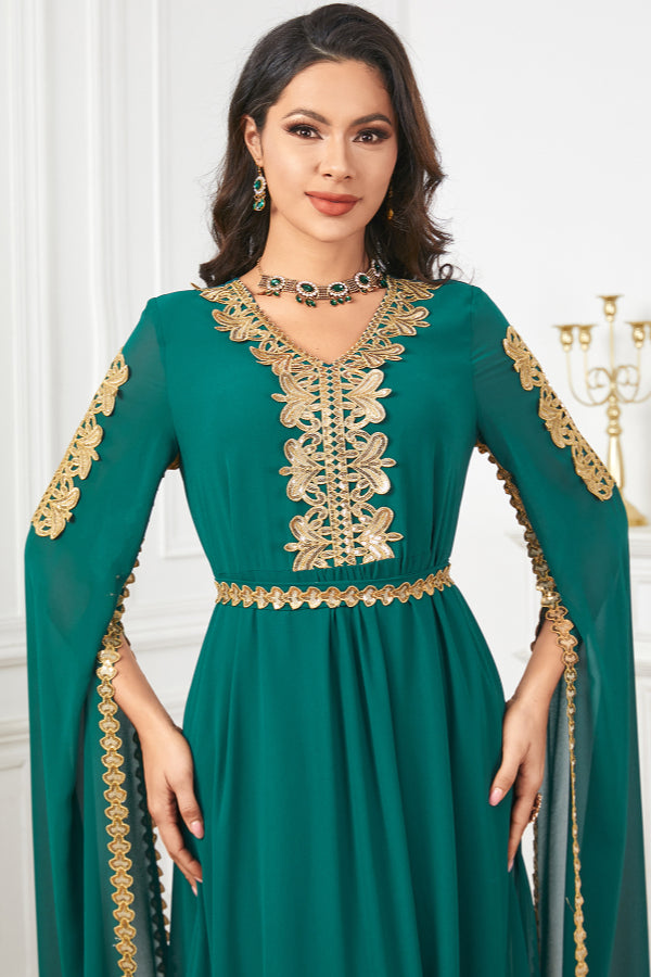 Extra-Long Sleeve Patchwork Abaya