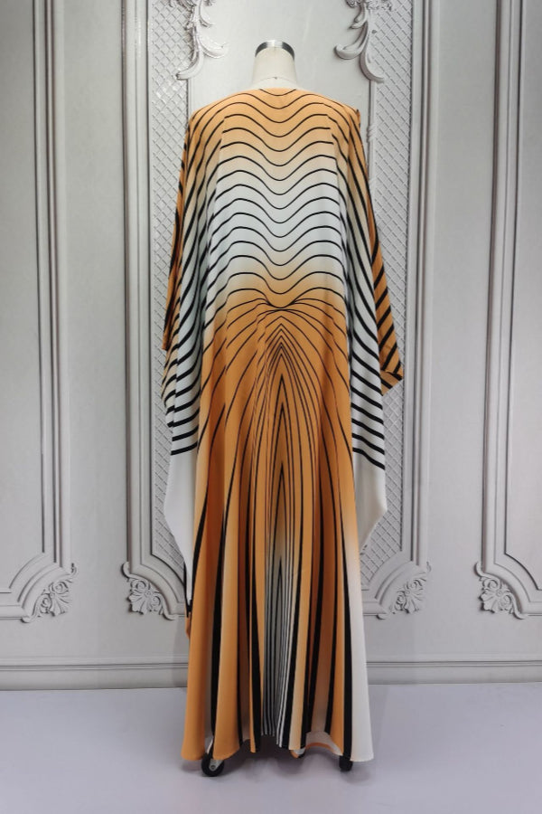 Printed Batwing Abaya Dress
