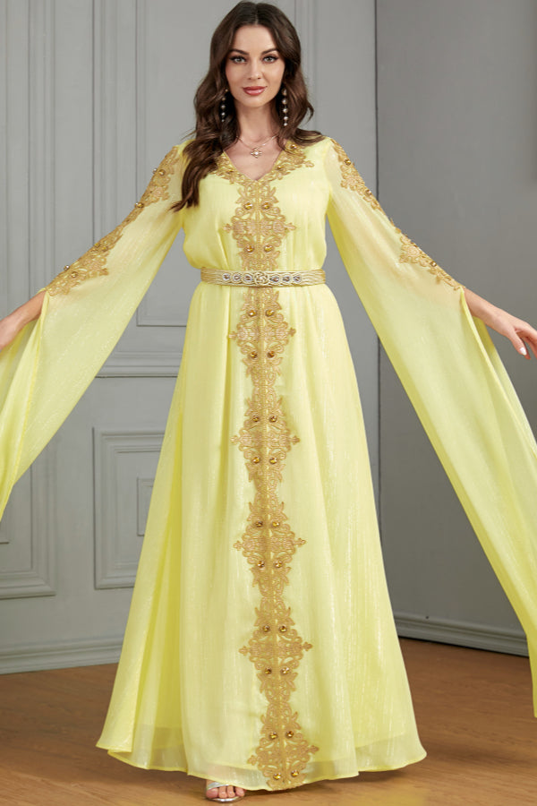 Extra-Long Sleeve Patchwork Abaya