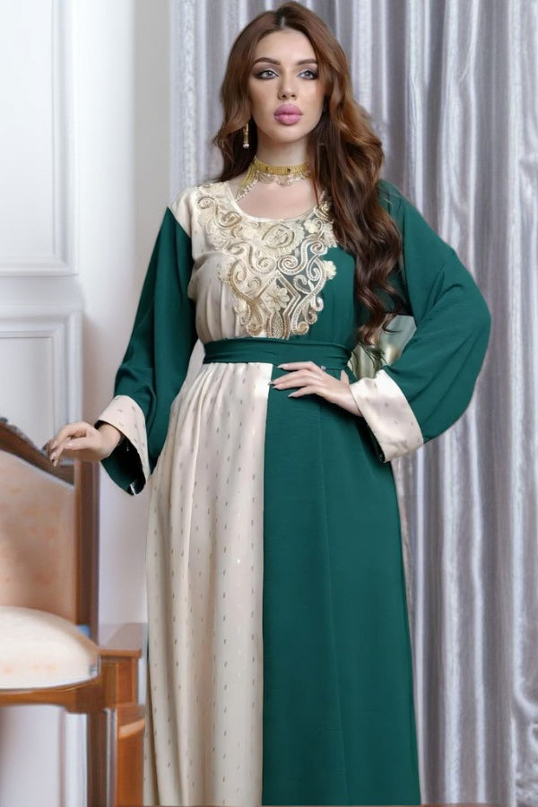 Embroidered Applique Waist Abaya