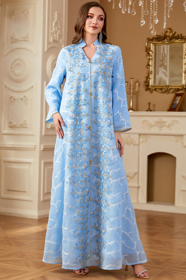 Long Sleeve Embroidered Abaya
