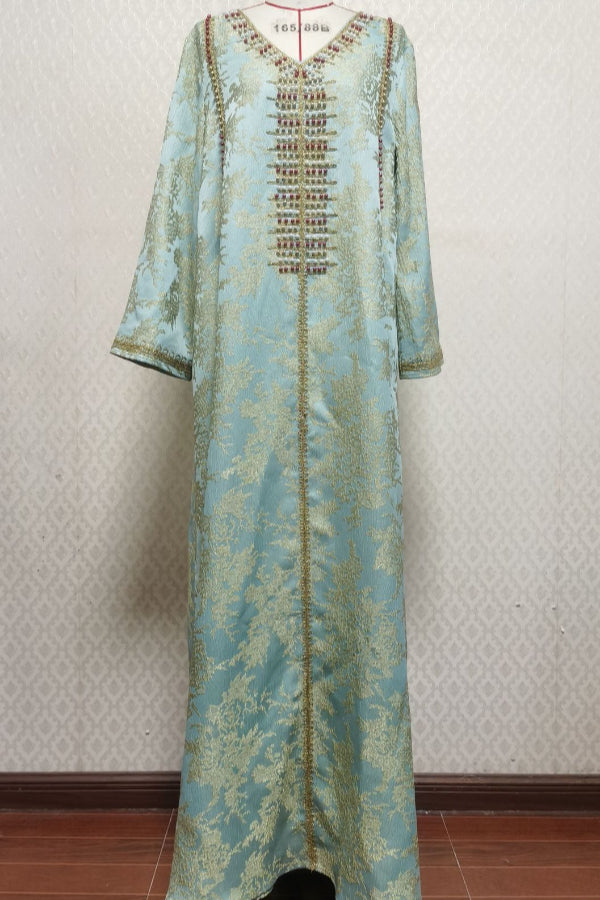 Beaded Jacquard Abaya Dress