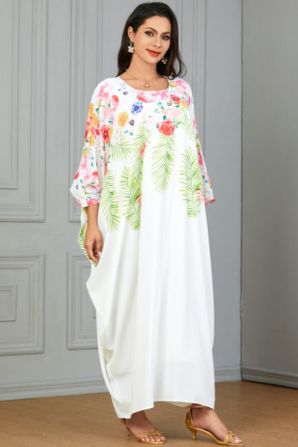 Ethnic Print Abaya Dress