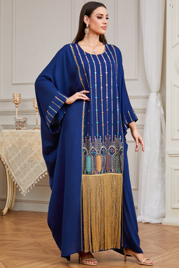 Embroidered Tassel Abaya Dress