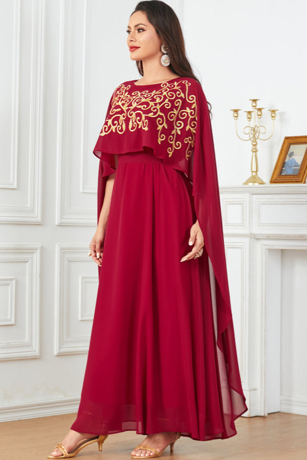 Sleeveless Embroidered Evening Dress