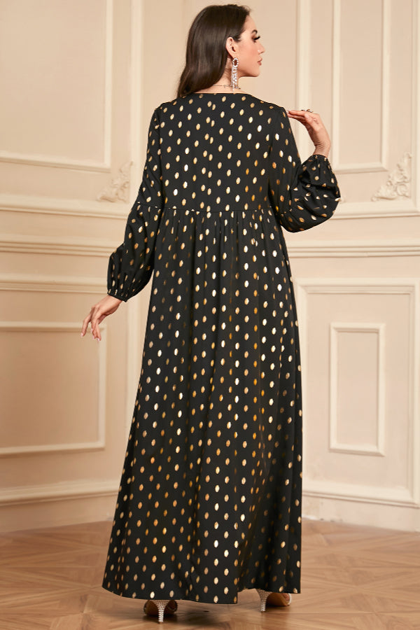 Foil Embroidered Abaya Dress