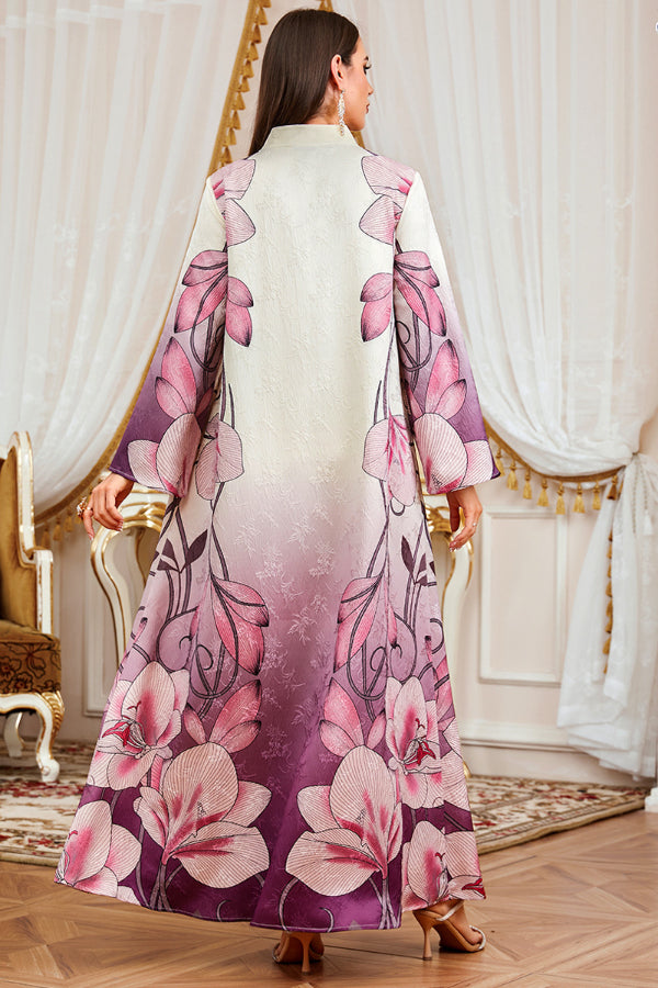 Jacquard Printed Abaya Dress