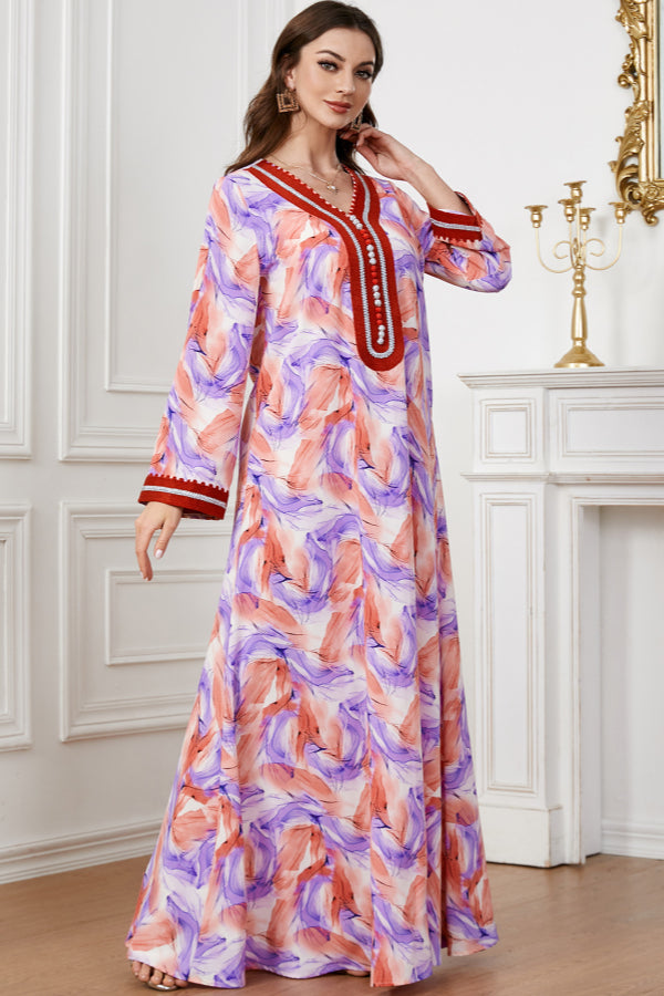 Terry Cloth Embroidered Abaya