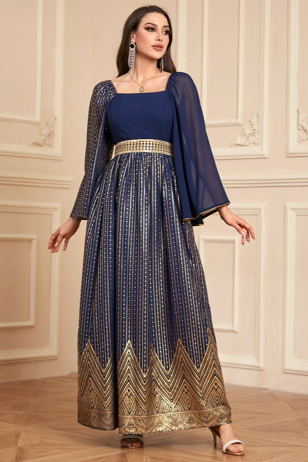 Foil Print Floral Abaya