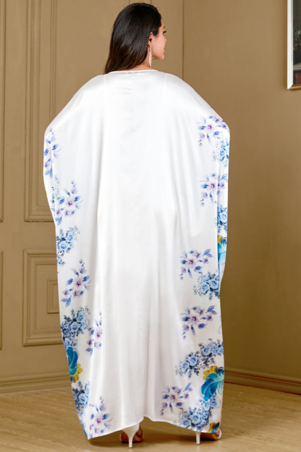 Floral Batwing Abaya Dress
