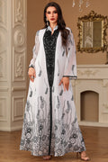 Applique Sequin Abaya Dress