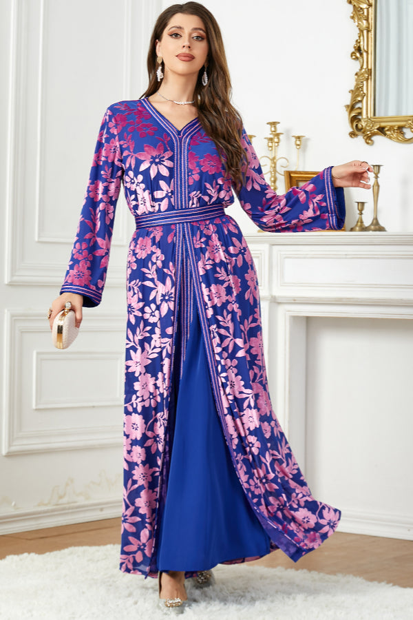 Velvet Printed Two-Piece Dress