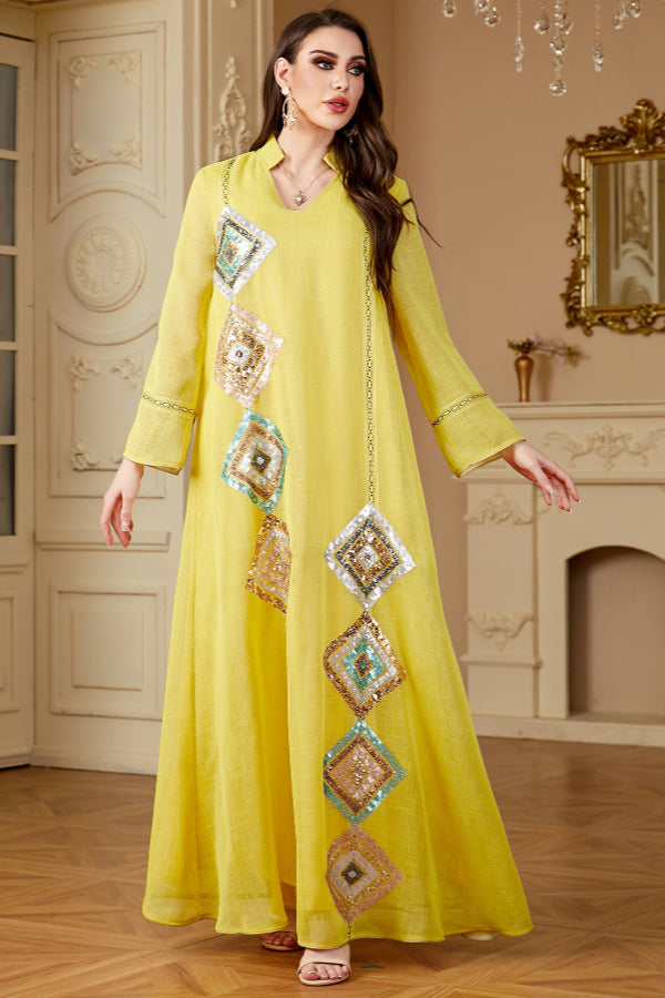 Sequin Long Sleeve Abaya