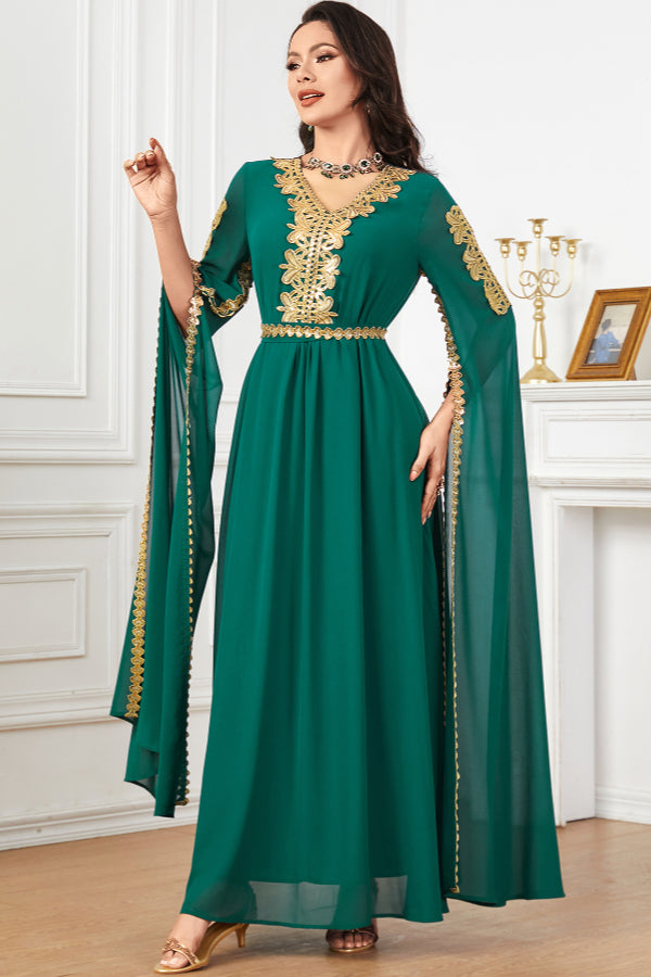 Extra-Long Sleeve Patchwork Abaya