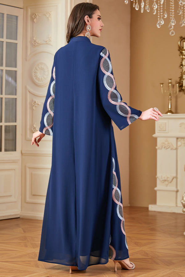 Embroidered Maxi Abaya Dress
